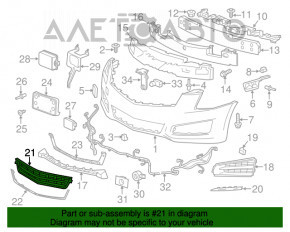 Grila inferioară a bara de protecție față a Cadillac ATS 13-14 pre-restilizare