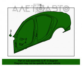 Aripa din spate, partea dreapta, a un sfert de Cadillac ATS 13- are o lovitura.