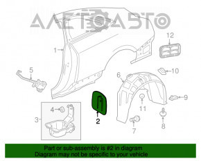 Capacul rezervorului de combustibil Cadillac ATS 13- cu carcasă, rupt.