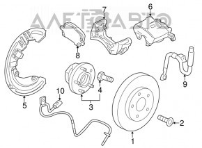 Placă de frână față stânga Cadillac ATS 13- rwd 26mm, ruginită