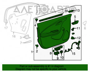 Обшивка двери карточка передняя правая Chevrolet Volt 11-15 individualбордо