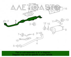 Tubul de admisie cu catalizator pentru Toyota Avalon 13-18 2.5 hibrid este disponibil.