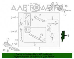 Deflector radiator stânga Toyota Camry v55 15-17 hibrid SUA