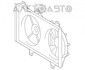 Difuzorul capacului radiatorului gol Toyota Avalon 13-18 2.5 hibrid dreapta este rupt.