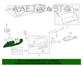 Capacul genunchiului șoferului Toyota Camry v55 15-17 SUA negru, zgârieturi, lipsă buzunar