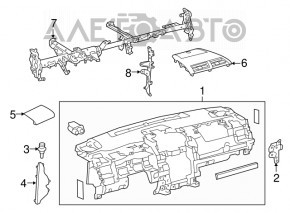 Panoul frontal al torpedo-ului fără AIRBAG pentru Toyota Camry v55 15-17 SUA, negru, uzat.