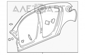 Inchiderea aripii din spate dreapta pentru Chevrolet Volt 11-15.