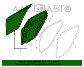 Дверь в сборе задняя правая Hyundai Sonata 15-19