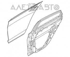 Ușa din spate dreapta asamblată Hyundai Sonata 15-19 cu o îndoitură.
