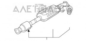 Linia de evacuare intermediară pentru Hyundai Sonata 15-19 2.4 Sport, fără catalizator.