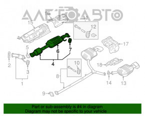 Linia de evacuare intermediară pentru Hyundai Sonata 15-19 2.4 Sport.