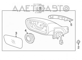 Oglindă laterală stângă Hyundai Sonata 15-17, 8 pini, BSM, semnalizator, alb.