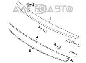 Spoilerul capacului portbagajului Hyundai Sonata 15-17 are rupturi la fixare.