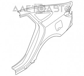 Aripa spate dreapta Hyundai Sonata 15-17 argintie pe caroserie, lovituri.