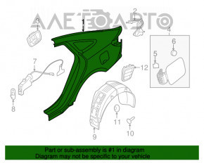 Aripa spate dreapta Hyundai Sonata 15-17, culoare grafit.