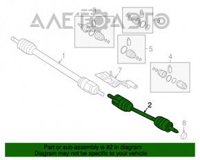 Axul frontal stânga al Hyundai Sonata 15-19 2.4 este filetat