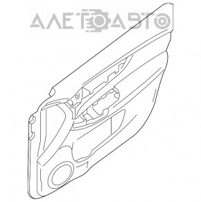 Capacul ușii dreapta față Nissan Rogue 14-20 bej cu inserție bej din plastic, matriță lucioasă grafit, cotier din piele, zgârieturi.