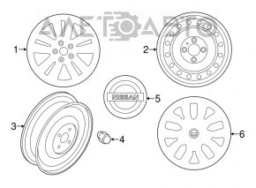 Roată de 18 inch x 7J ET35 5*114,3 Nissan Rogue 14-20, cu jantă ușoară, fără capac