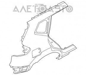 Apusul arcului aripii stânga spate Nissan Rogue 14-20 grafit, lovituri.