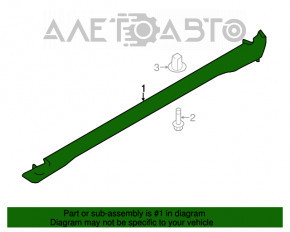 Pragul drept Nissan Rogue 14-16 structura