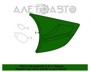 Lampa interioară pentru capacul portbagajului stânga Nissan Rogue 14-16 cu fisuri.