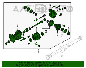 Diferențial spate reductor Nissan Rogue 14-20 55k, cu suport