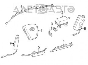 Airbagul de siguranță din volanul șoferului pentru Toyota Avalon 13-18.