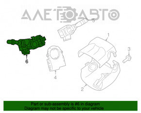 Comutatorul de sub volan stânga Toyota Highlander 14-19 sub PTF