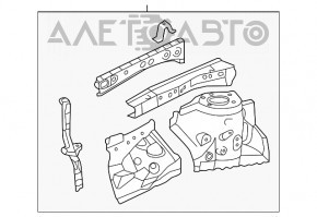 Roata din față stânga Toyota Avalon 13-18, de culoare bordo, fără lonjeron, cu stâlp central.