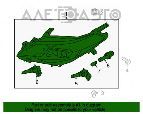 Far dreapta față Toyota Avalon 13-15, gol, cu halogen