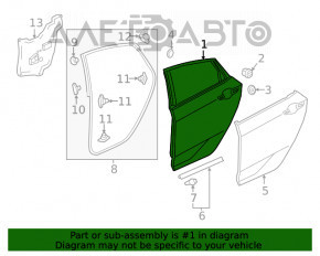 Ușă asamblată spate stânga Honda Civic X FC 16-21 4d albastru B-607M, maner