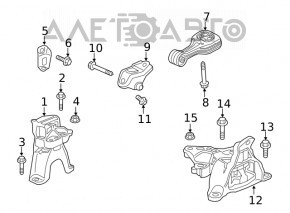 Подушка двигателя нижняя Honda Civic X FC 16-21 2.0, 1.5T