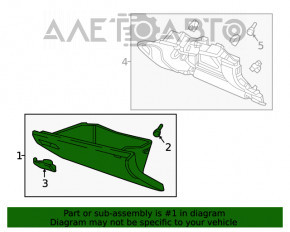 Перчаточный ящик, бардачок Honda Civic X FC 16-21 черн, царапины