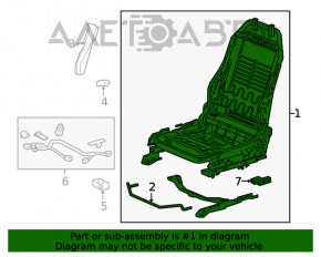 Водительское сидение Honda Civic X FC 16-18 4d без airbag, механич, тряпка черн, под химч