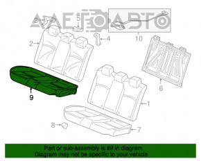 Rândul din spate al mașinii, al doilea rând, Honda Civic X FC 16-21 4d, material textil negru, format din 2 părți, rezistent la substanțe chimice