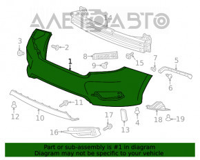 Bara spate goală Honda Civic X FC 16-21 4d albastră B-607M