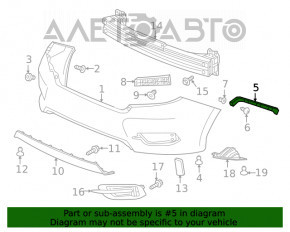 Suportul de prindere a bara de protecție din spate stânga pentru Honda Civic X FC 16-21 4d a fost rupt.