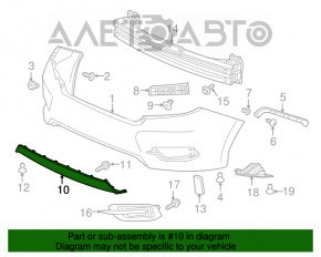 Накладка заднего бампера нижняя Honda Civic X FC 16-18 4d структура, царапины, слом креп, прижата