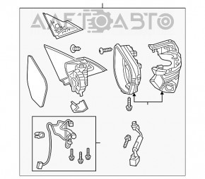 Oglindă laterală dreapta Honda Civic X FC 16-21 cu 3 pini