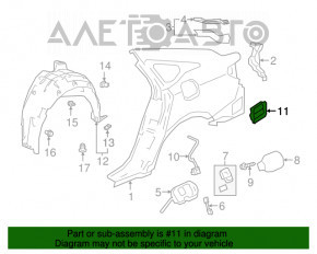 Grila de ventilatie dreapta Honda Civic X FC 16-21 are prinderea rupta.