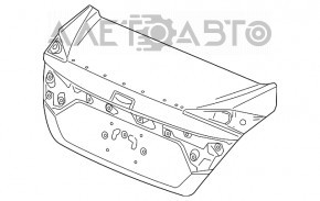 Capota portbagajului Honda Civic X FC 16-21 4d argintie NH830M, zdrobită.