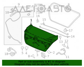 Крышка багажника Honda Civic X FC 16-21 4d синий B-607M