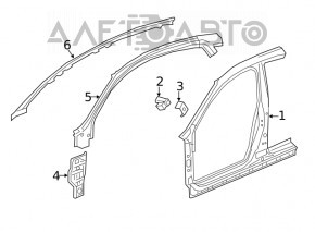 Стойка кузова центральная левая Honda Civic X FC 16-21 4d, замята