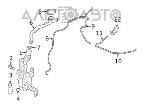 Rezervorul de spălare a parbrizului pentru Honda Civic X FC 16-21 fără gât, nou, original OEM