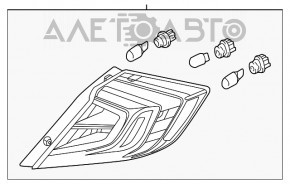 Lampa exterioară aripă dreapta Honda Civic X FC 16-21 4d