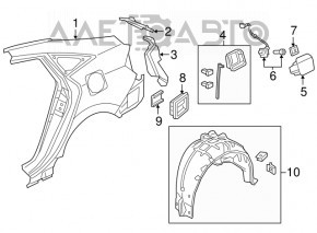 Подкрылок задний левый Honda Civic X FC 16-18 4d