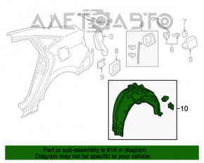 Aripa spate dreapta Honda Civic X FC 16-18 4d cu zgârieturi.