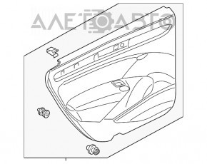 Capacul ușii cardul din spate stânga VW Passat b8 16-19 SUA gri, cu patru puncte de fixare