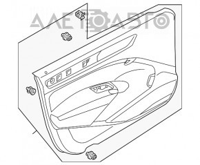 Capacul ușii, cartela frontală stânga VW Passat b7 12-15 SUA gri.