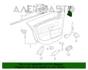 Controlul geamului electric din spate dreapta pentru VW Jetta 11-18 SUA, negru.